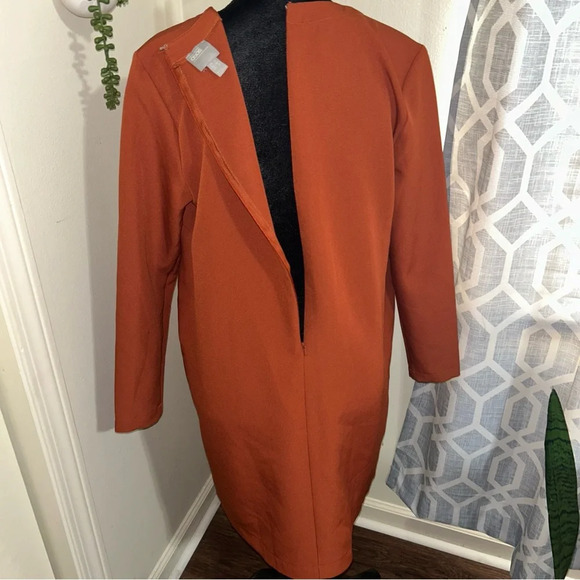 ASOS Design Asymmetric Button Shift Long Sleeve midi Dress - Picture 7 of 8